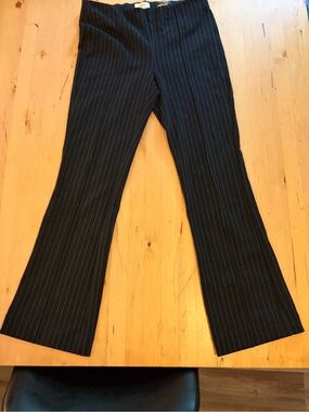 Anthropologie Maeve Black with White Pinstripes Tailored Pants